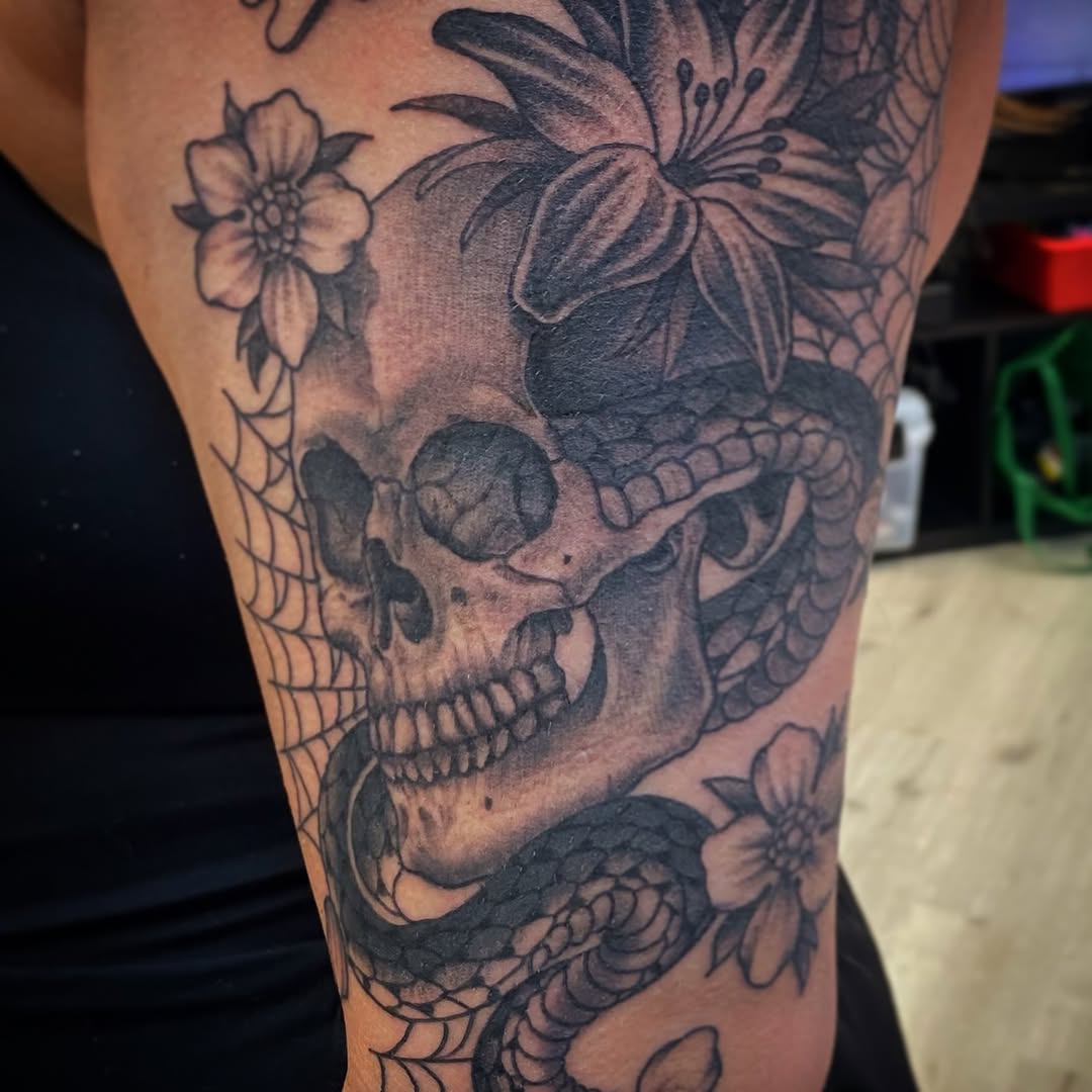 Tattoo by @deathoner727 — black_and_grey, realism