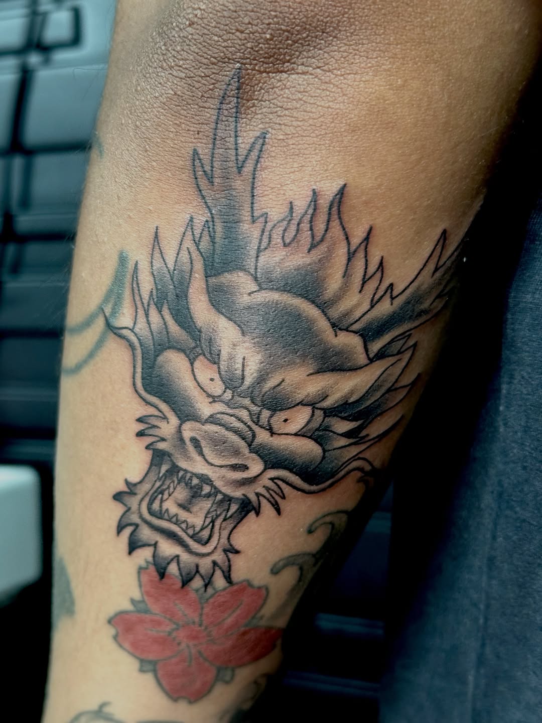 Tattoo by @alexanderhaber — japanese_irezumi, black_and_grey