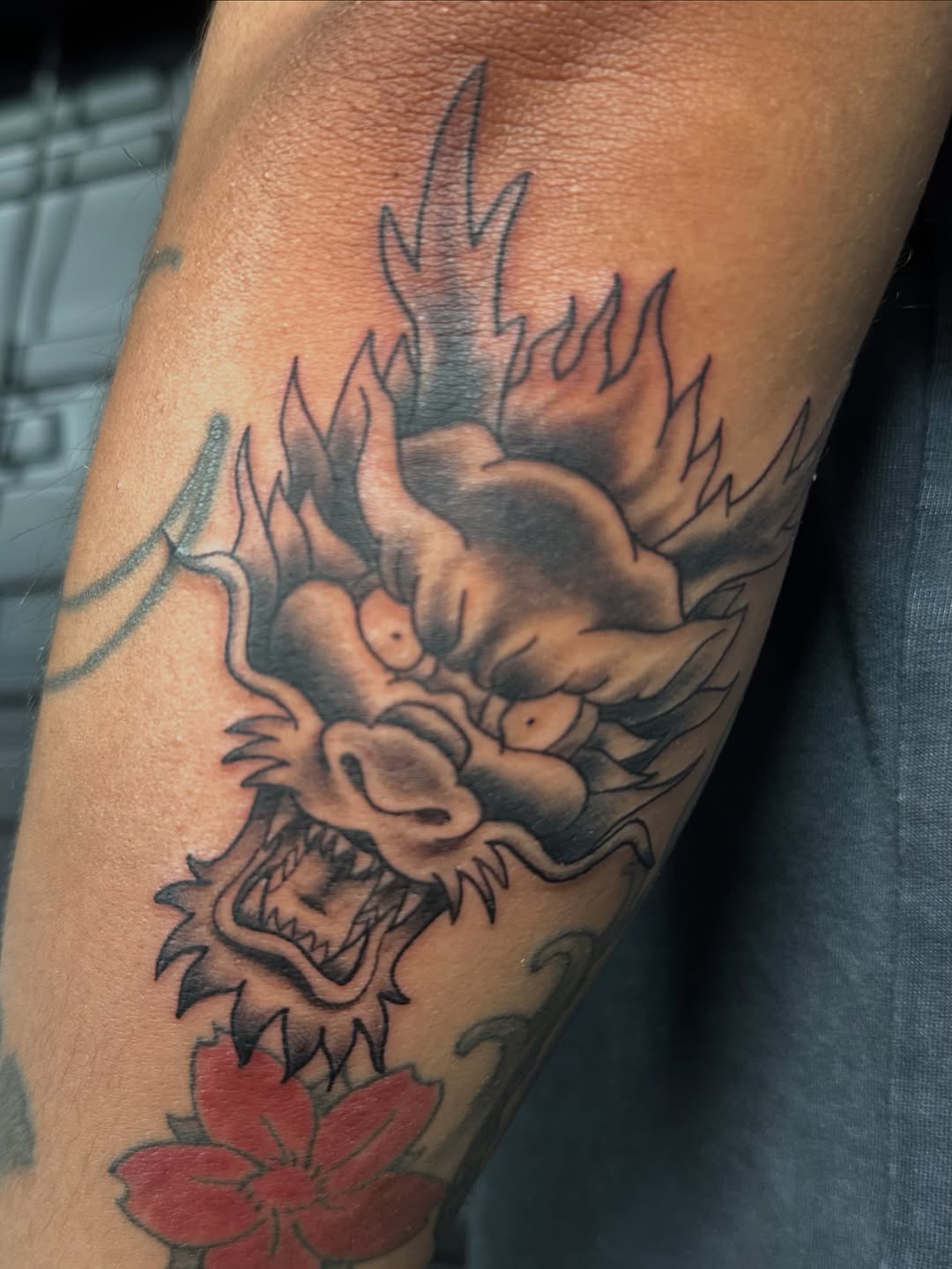 Tattoo by @alexanderhaber — japanese_irezumi, black_and_grey
