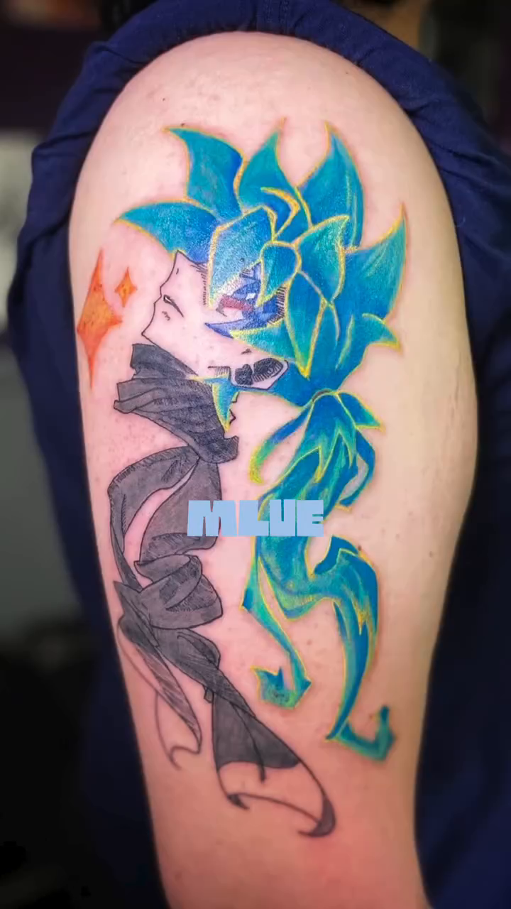 Tattoo by @_stabbygabby โ anime, fine_line
