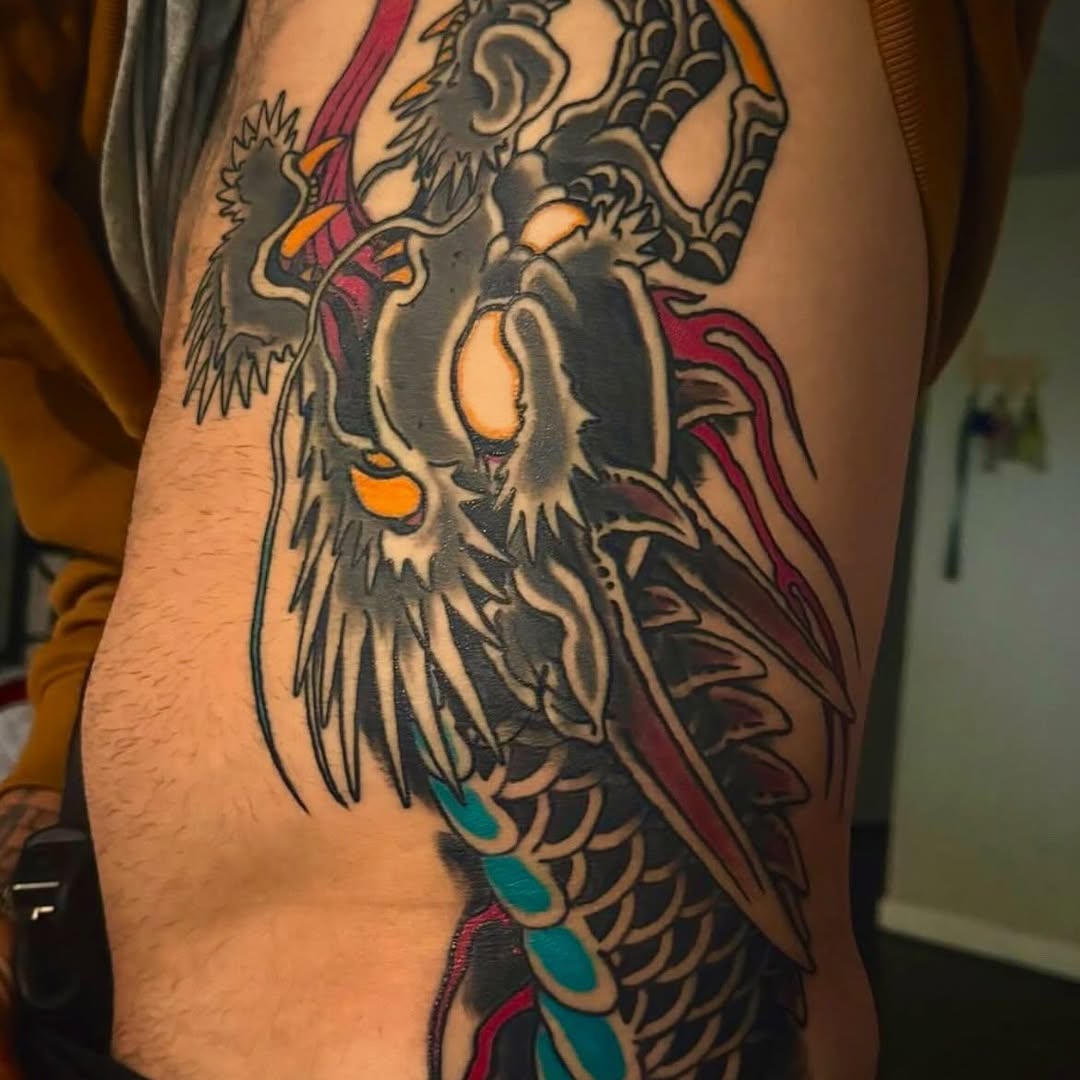 Tattoo by @fosho.tat2 — japanese_irezumi, black_and_grey