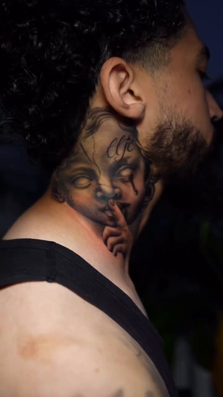 Tattoo by @blazingtatts โ realism, black_and_grey