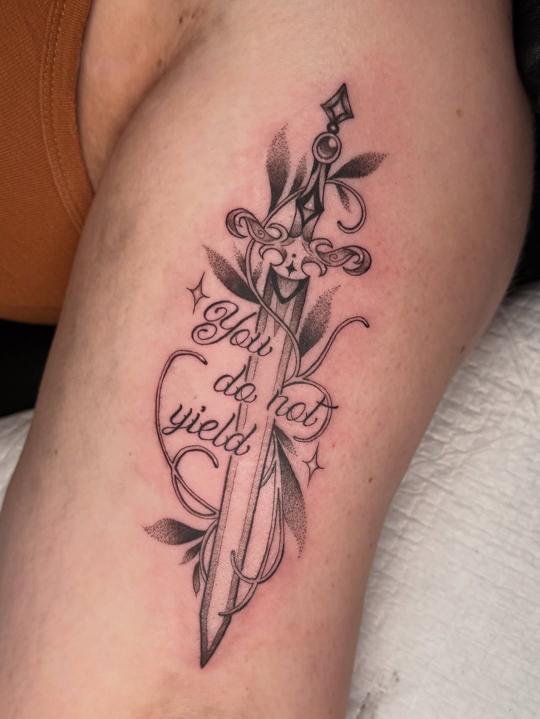 Tattoo by @seenaink — lettering_script, fine_line