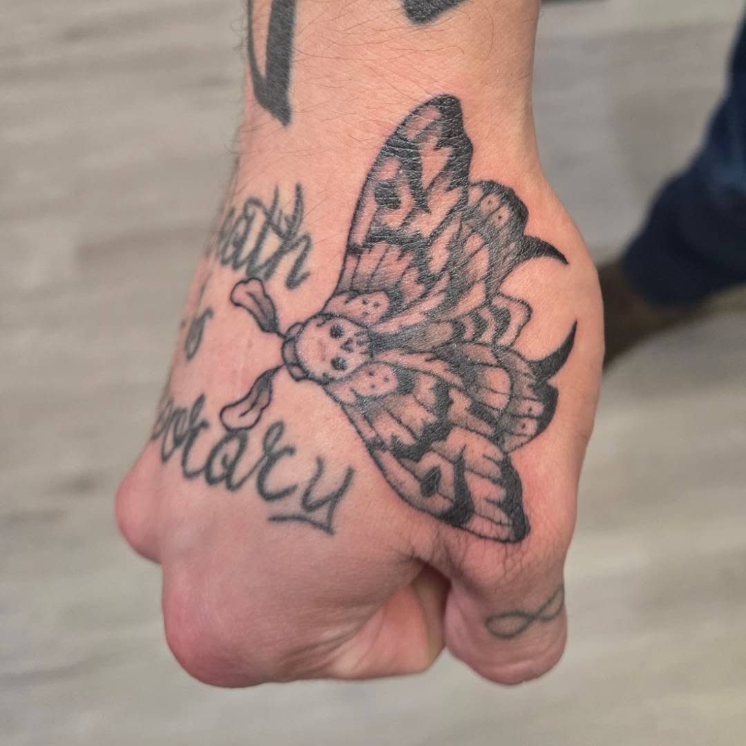 Tattoo by @mattpagetattoos — black_and_grey, lettering_script