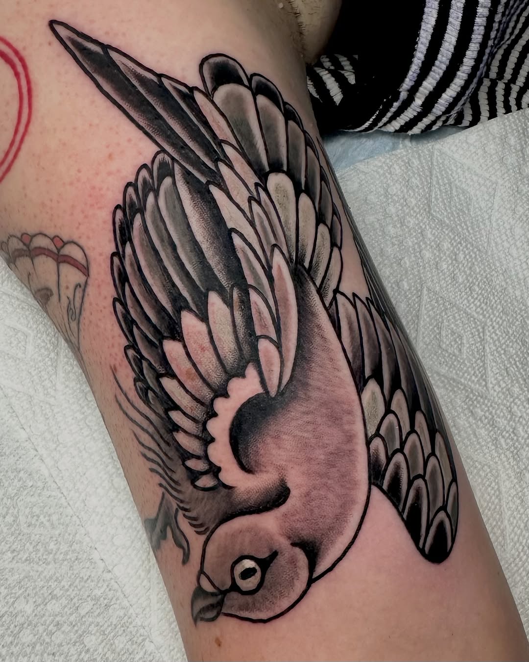 Tattoo by @rachelktattoo — american_traditional, black_and_grey