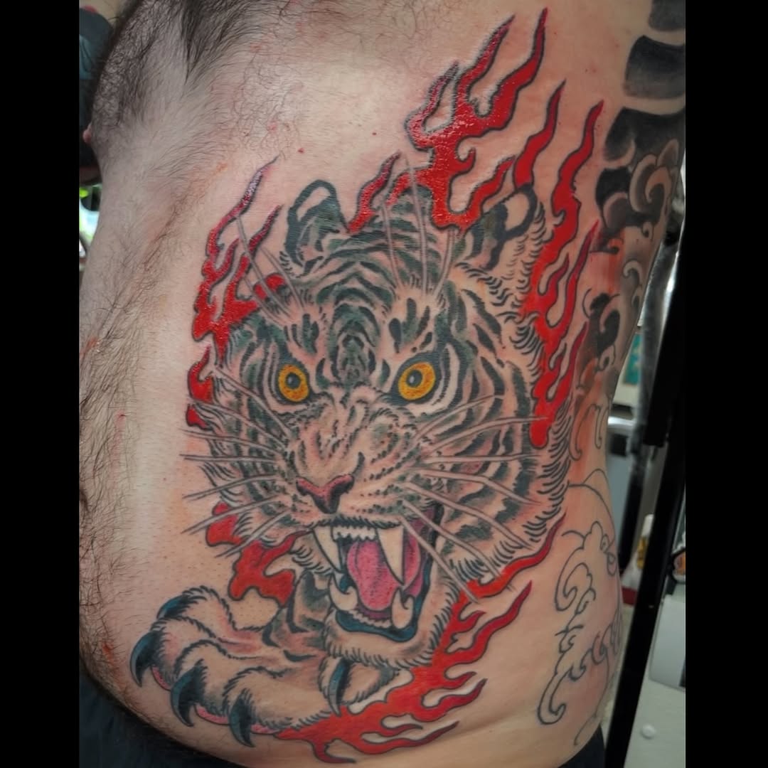 Tattoo by @mikewilsontattoo — japanese_irezumi, black_and_grey