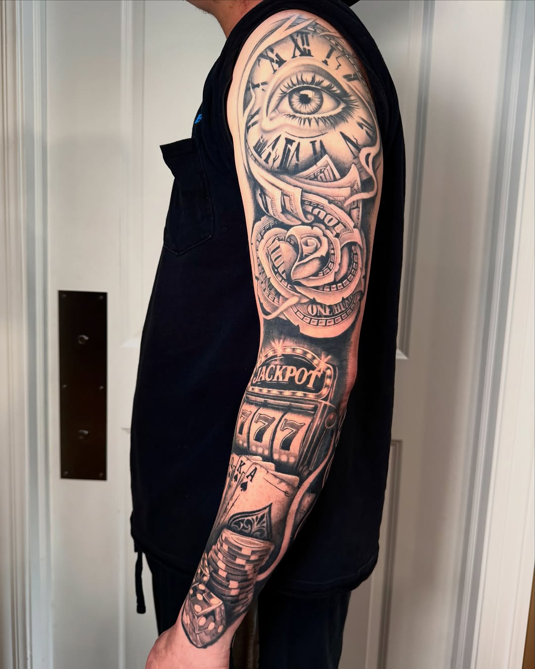 Tattoo by @nickmtattoos โ realism, black_and_grey