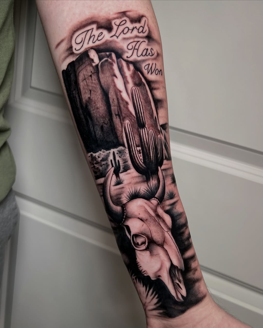 Tattoo by @nickmtattoos โ realism, lettering_script