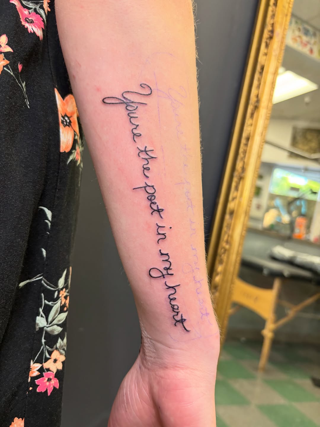 Tattoo by @noahbtattoos β lettering_script, fine_line