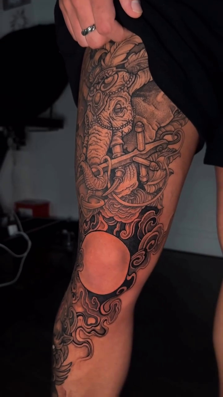 Tattoo by @jokertattooinc — japanese_irezumi, black_and_grey