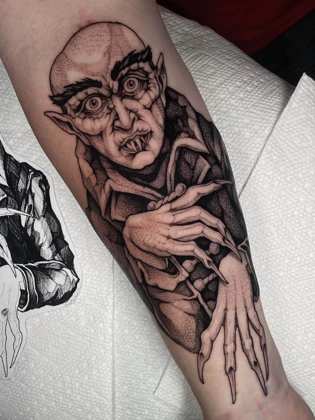 Tattoo by @scab.tailor — black_and_grey, dotwork