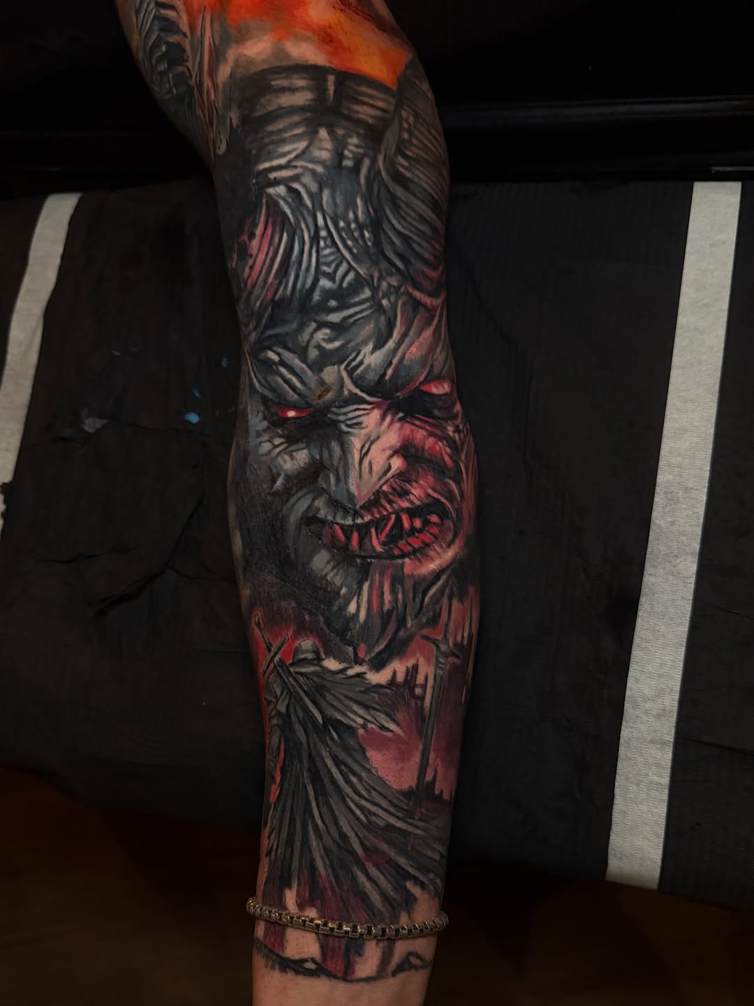 Tattoo by @scottyptattoos — dark_realism, black_and_grey