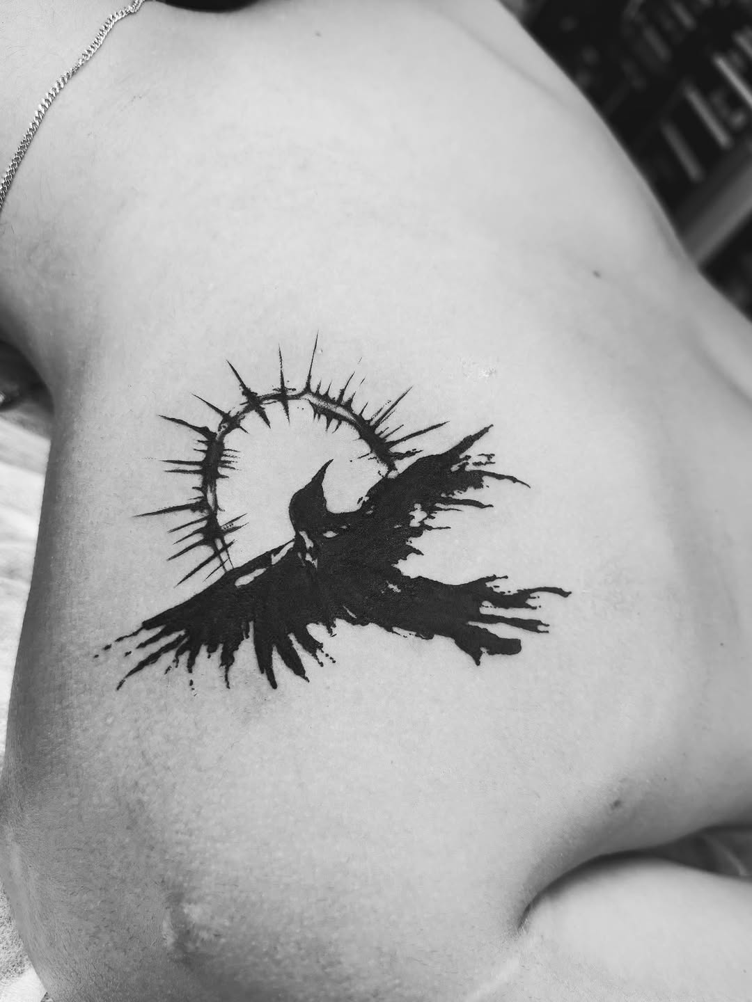 Tattoo by @sarai.inks — blackwork, illustrative