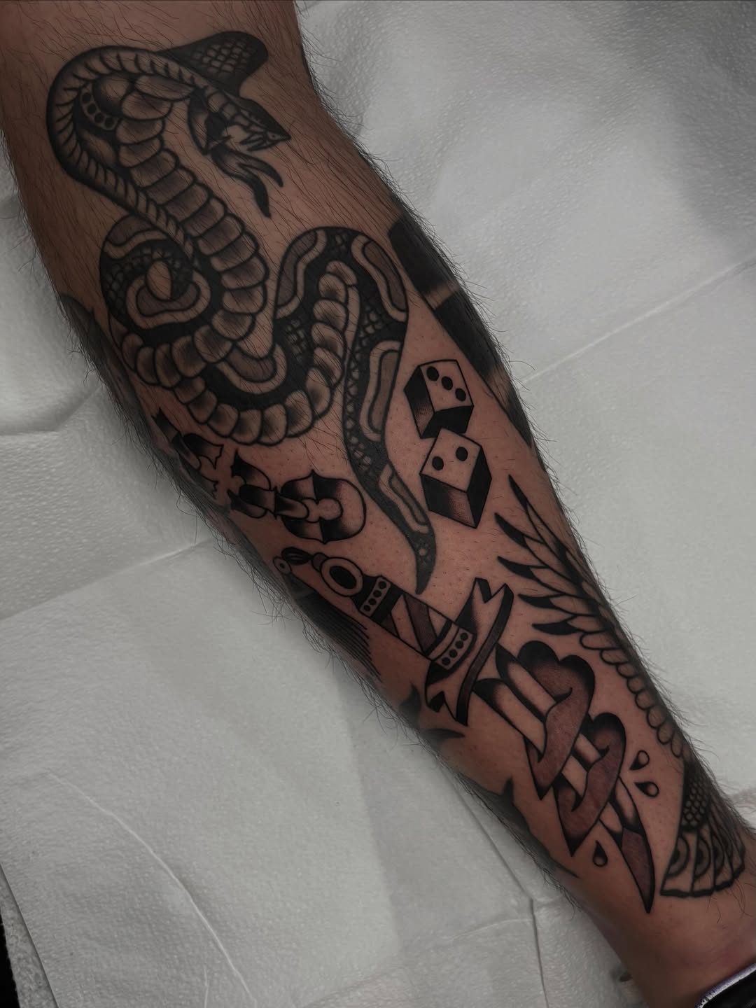 Tattoo by @cleepstattoo — american_traditional, black_and_grey