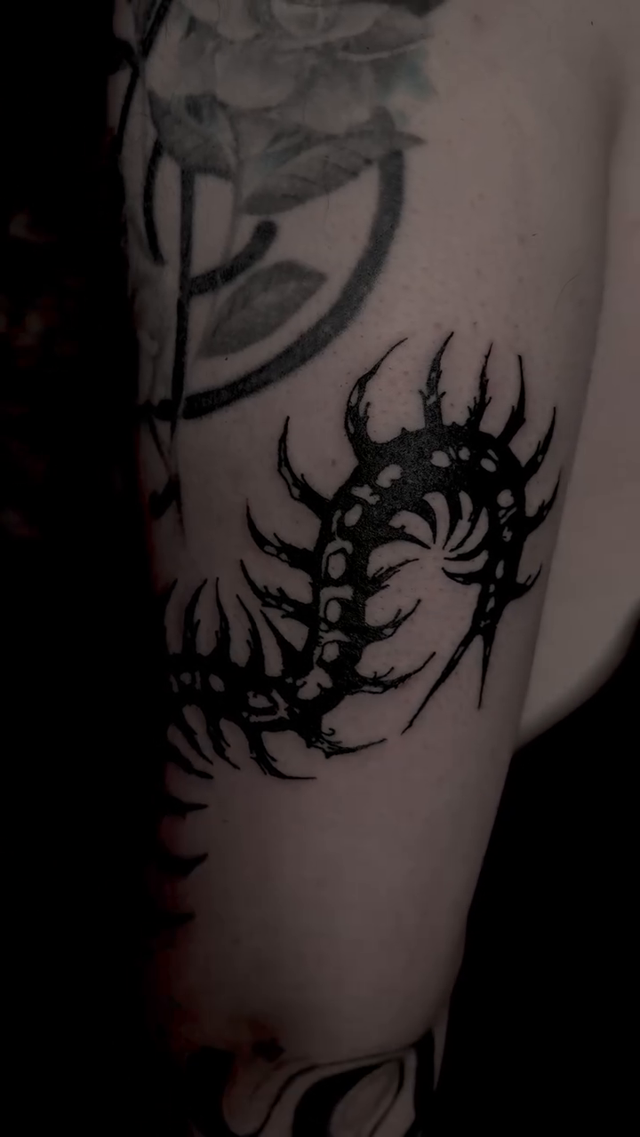 Tattoo by @jordystrange — blackwork