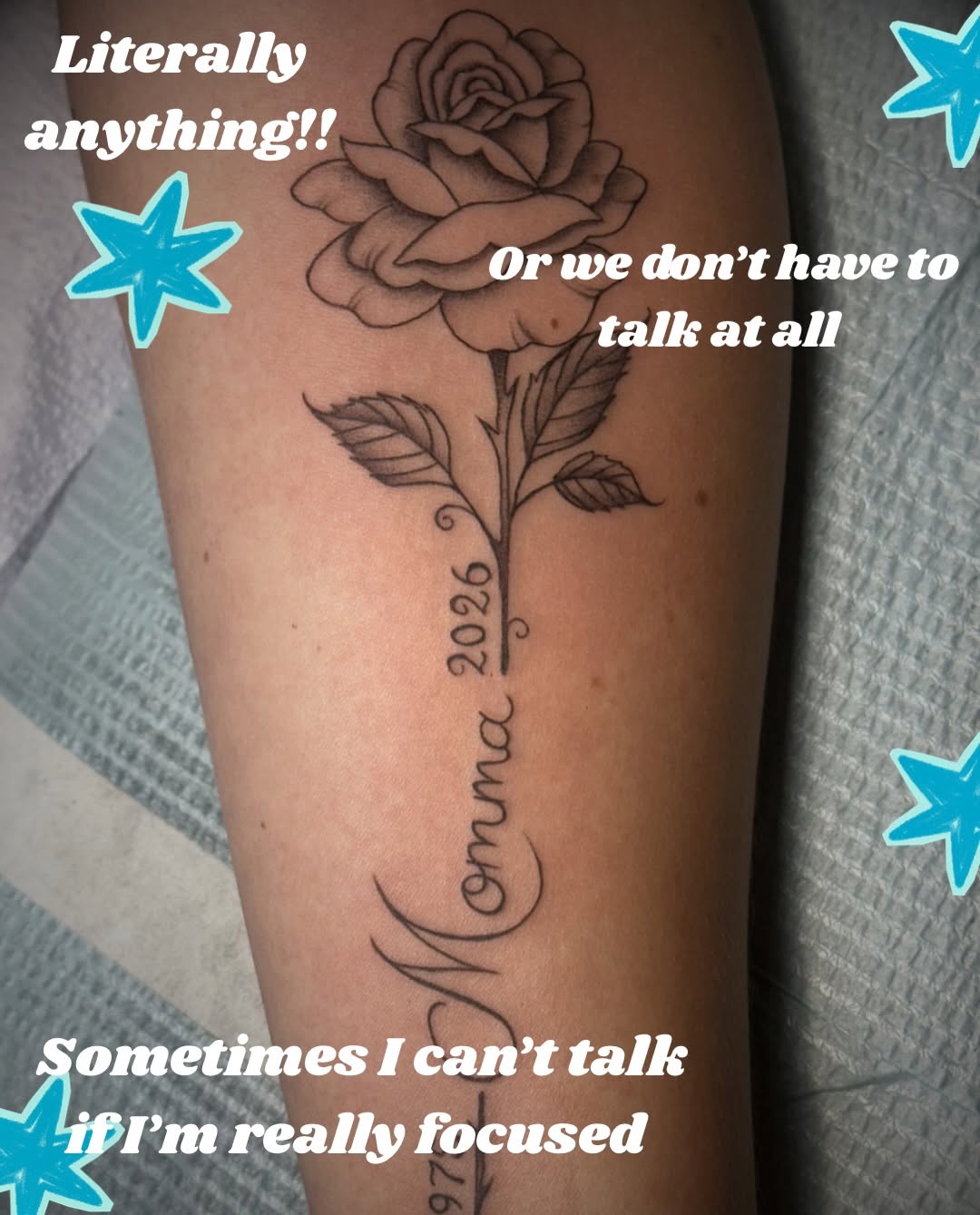Tattoo by @chloerose.tattoos — fine_line, lettering_script