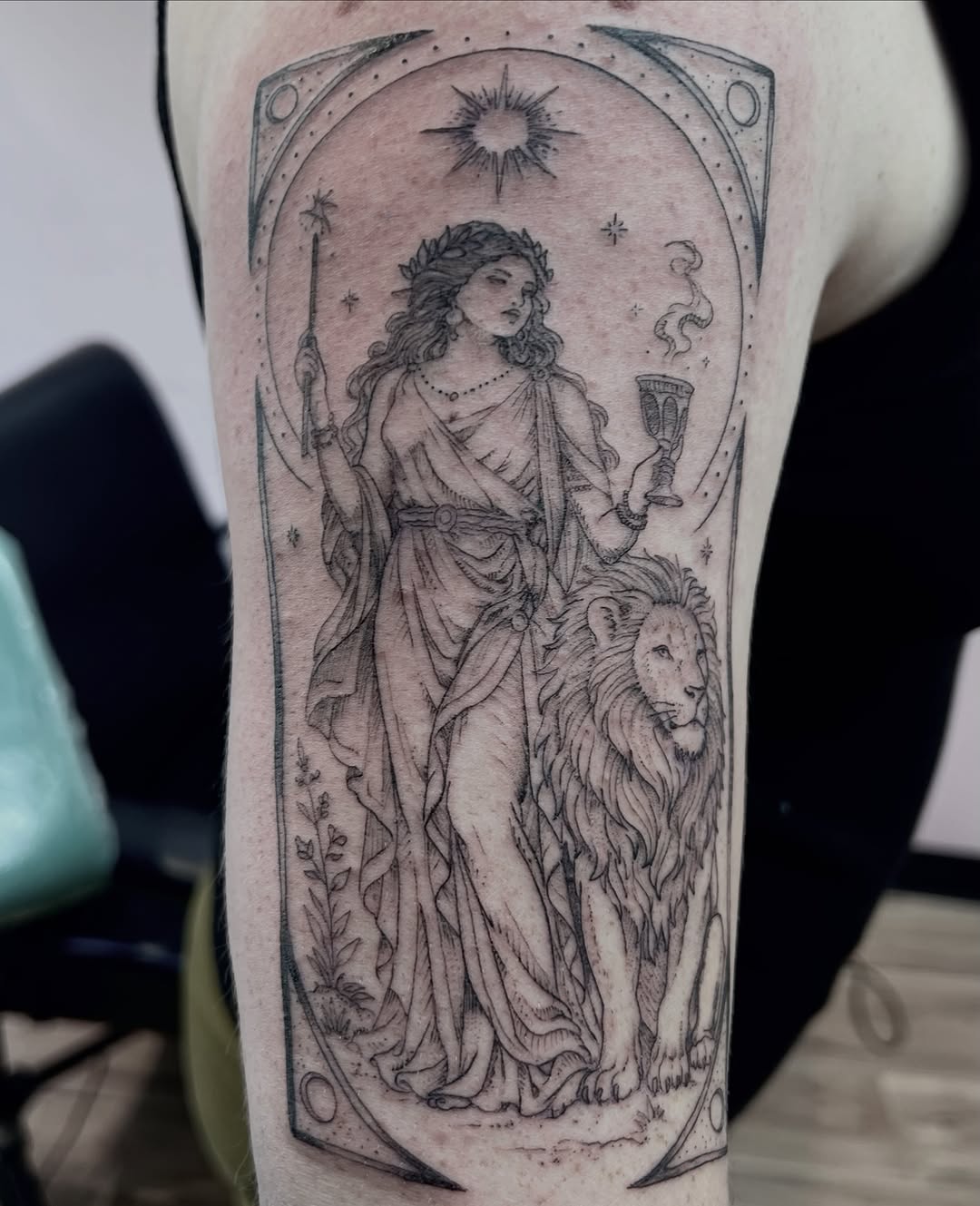 Tattoo by @mattbagodonuts — illustrative, black_and_grey