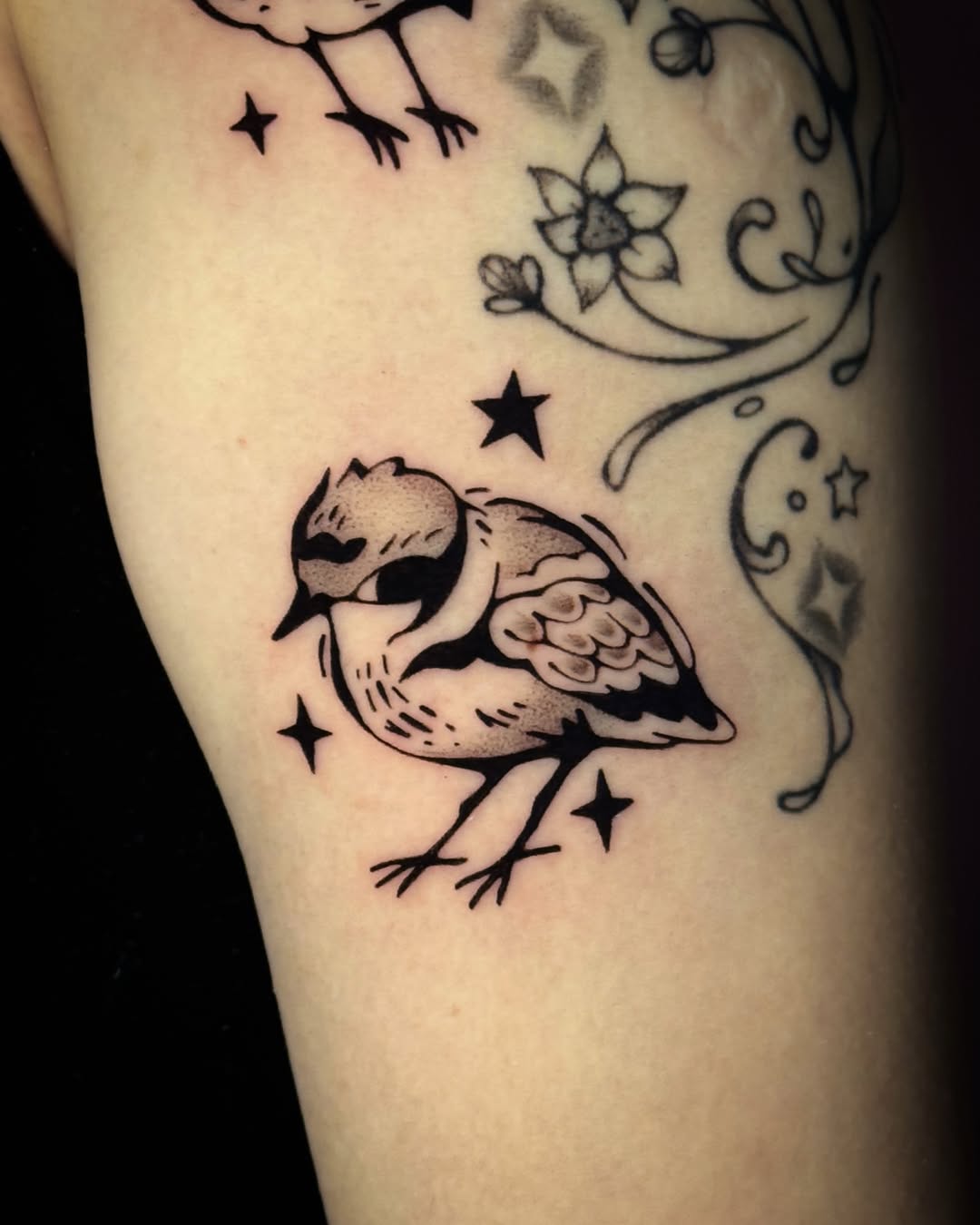 Tattoo by @cleanbean.inks — black_and_grey, illustrative