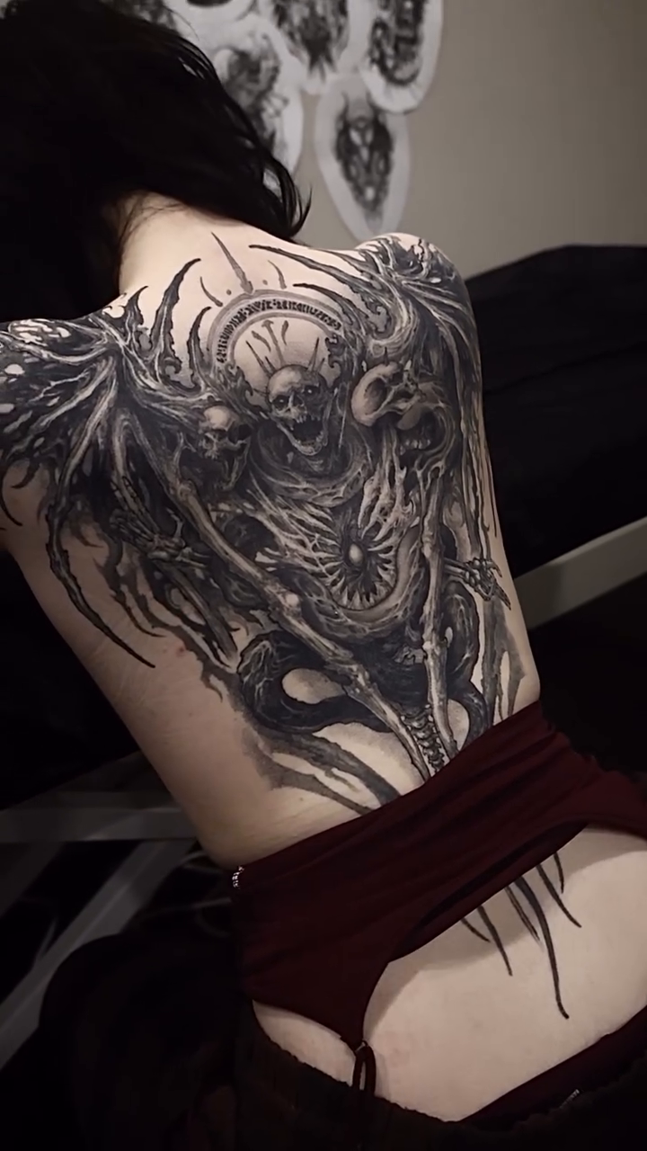 Tattoo by @rokyeom_ — dark_realism, black_and_grey