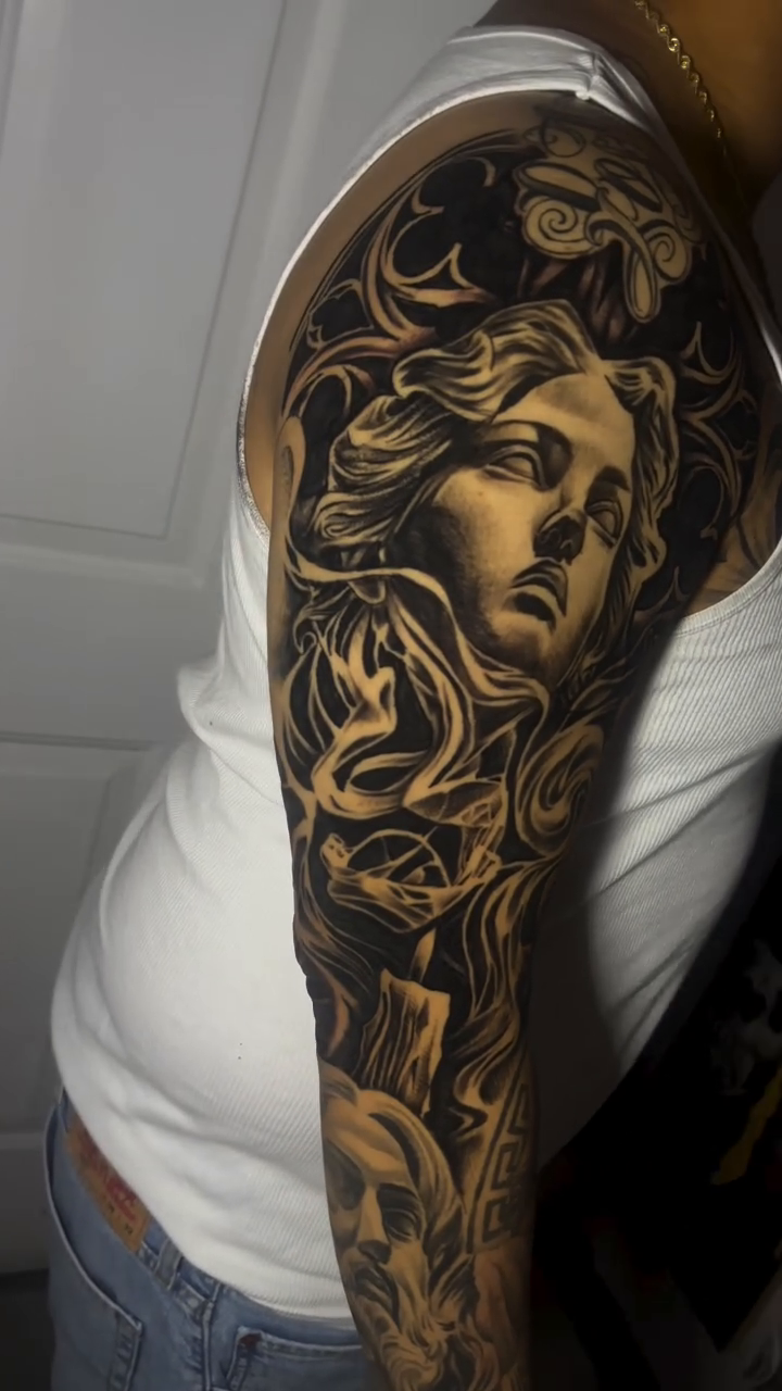 Tattoo by @mikeandinkk — realism, black_and_grey