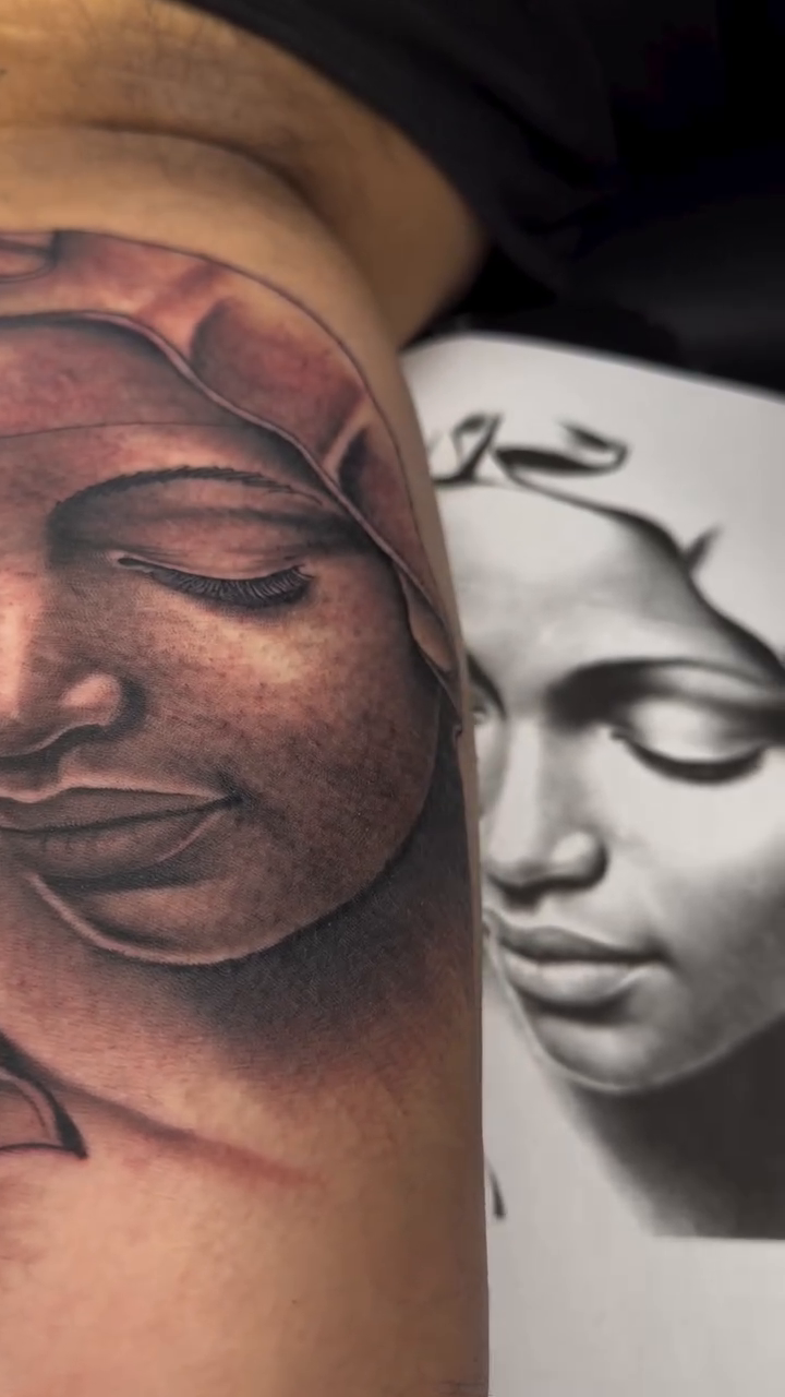 Tattoo by @tattoosbymyles โ realism, black_and_grey