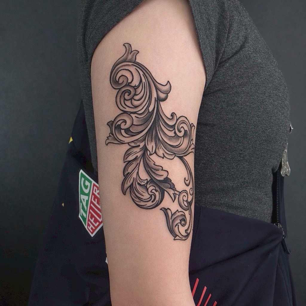 Tattoo by @nyxea.tattoo โ ornamental, black_and_grey