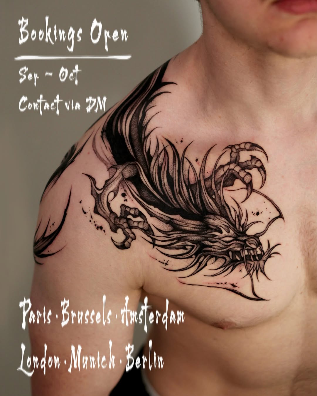 Tattoo by @kim9ang — black_and_grey, dotwork