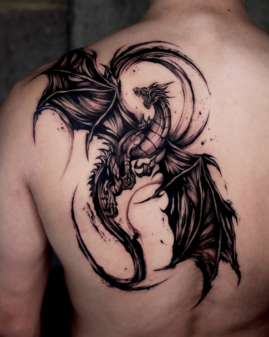 Tattoo by @kim9ang — blackwork, illustrative