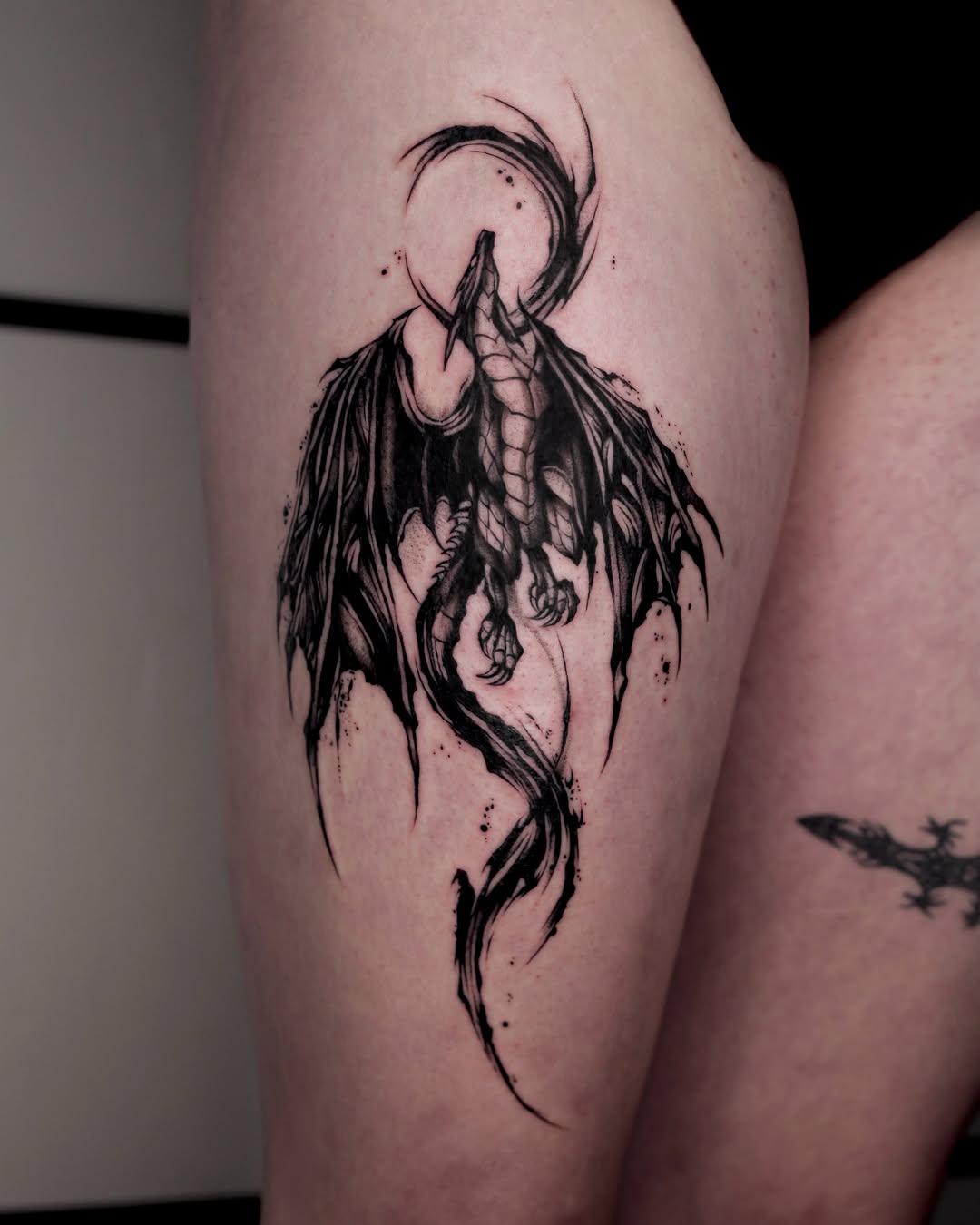 Tattoo by @kim9ang — blackwork, illustrative