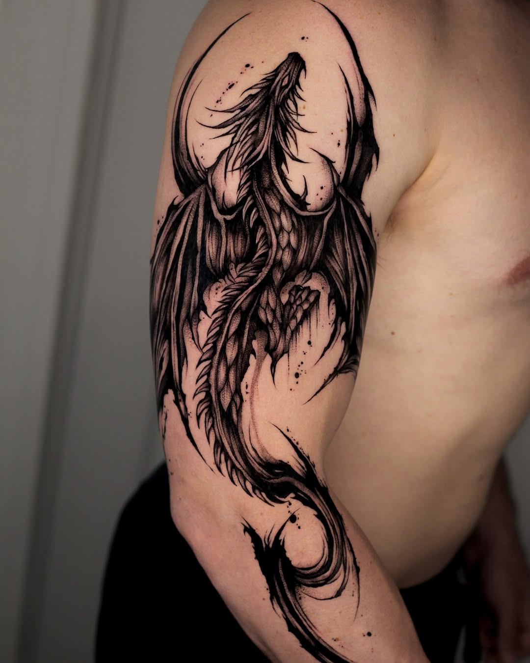 Tattoo by @kim9ang — blackwork, trash_polka