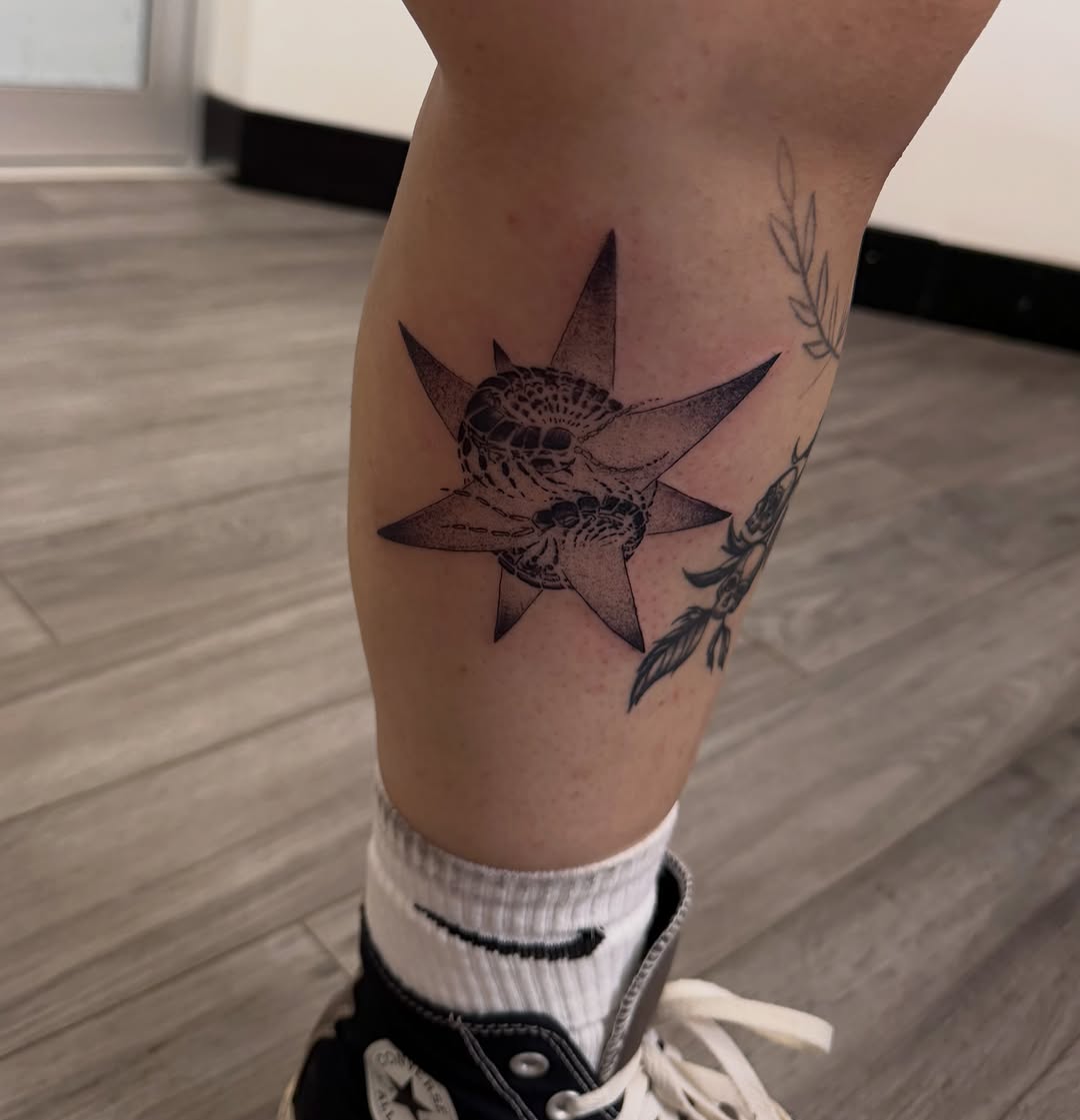 Tattoo by @gluhd_ink — black_and_grey, dotwork