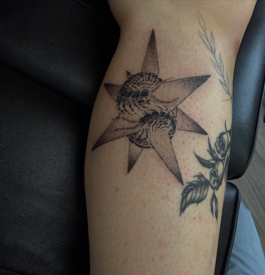 Tattoo by @gluhd_ink — black_and_grey, ornamental
