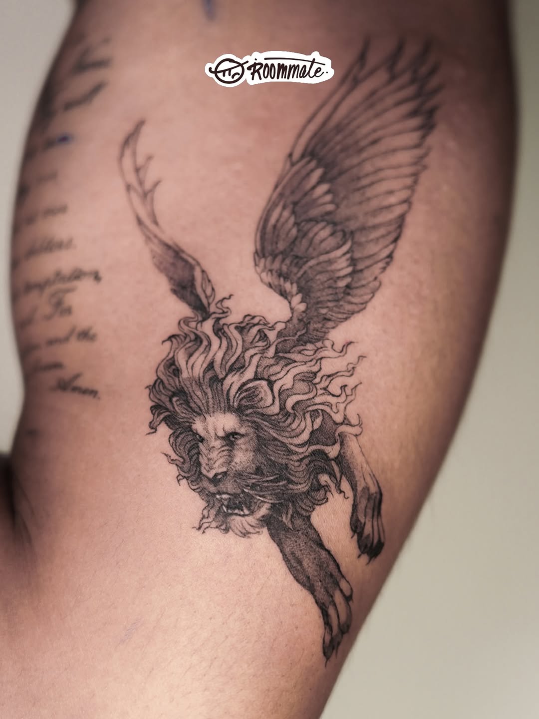 Tattoo by @roommate_tat — realism, black_and_grey