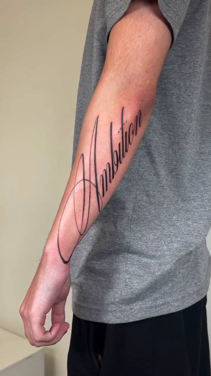 Tattoo by @jennyi.tattoo — lettering_script
