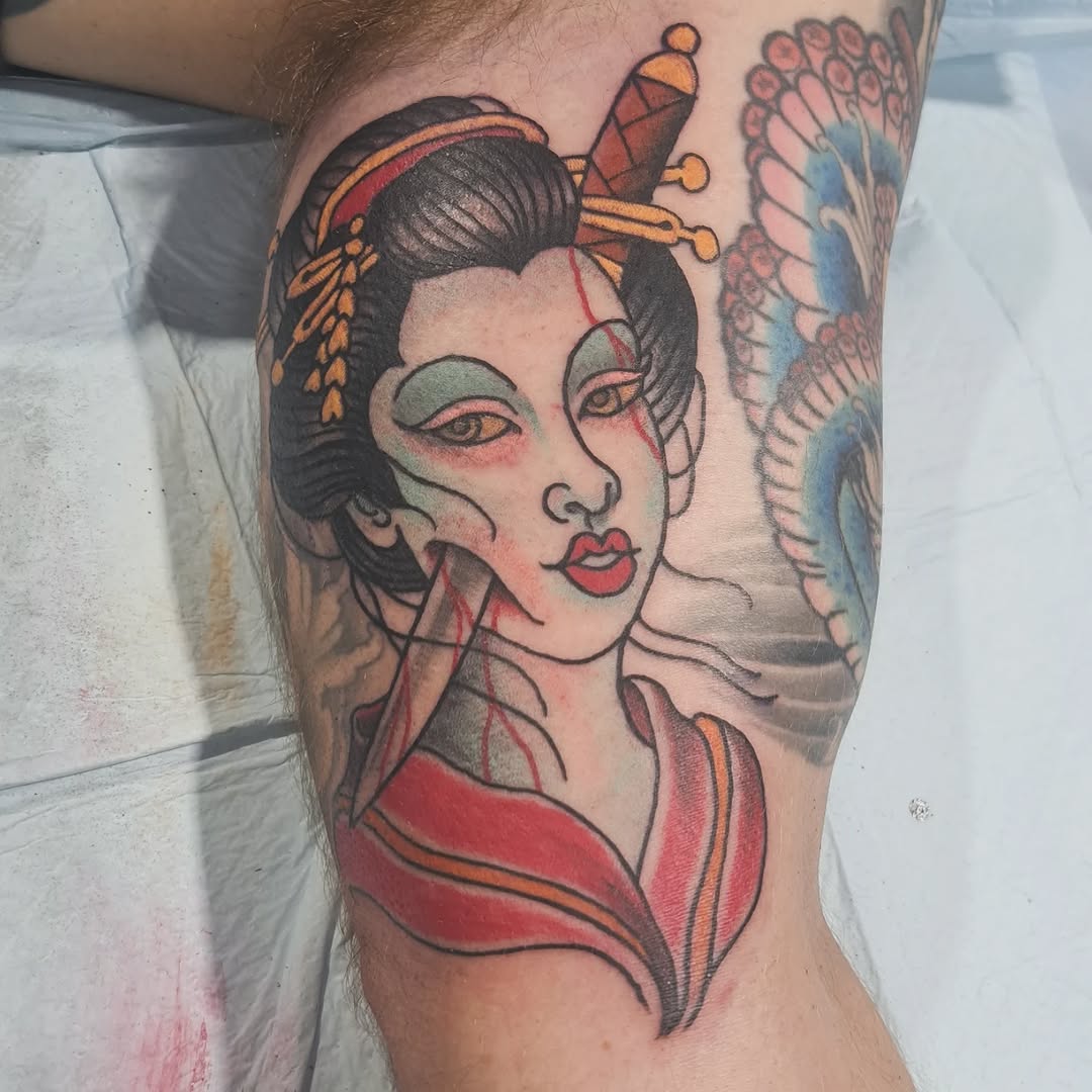 Tattoo by @birdshizzel — american_traditional, japanese_irezumi