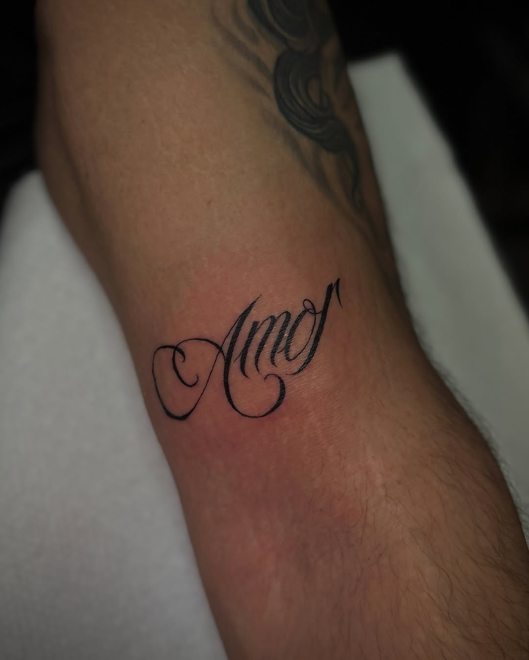 Tattoo by @preston.tattoos — lettering_script, fine_line