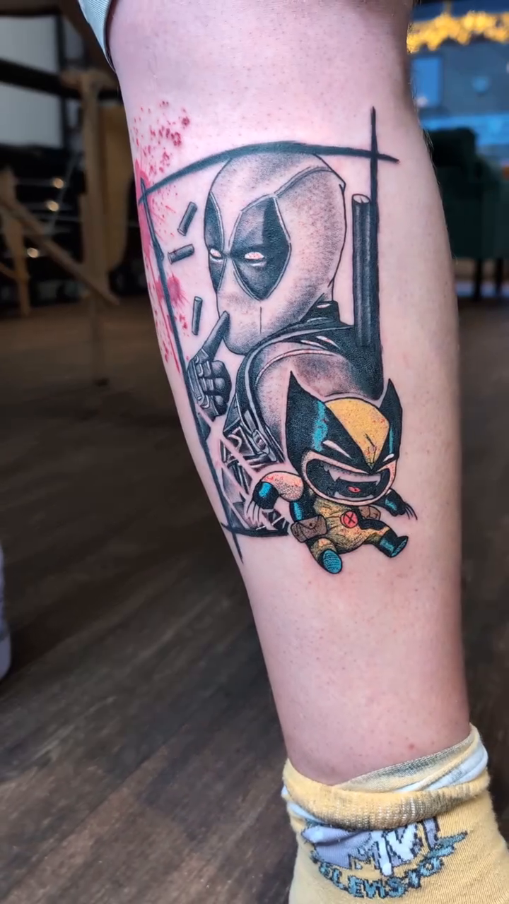 Tattoo by @mimtheyertattoos — new_school, trash_polka