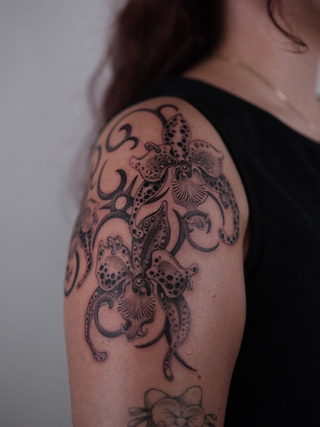 Tattoo by @ellafromhella — black_and_grey, realism