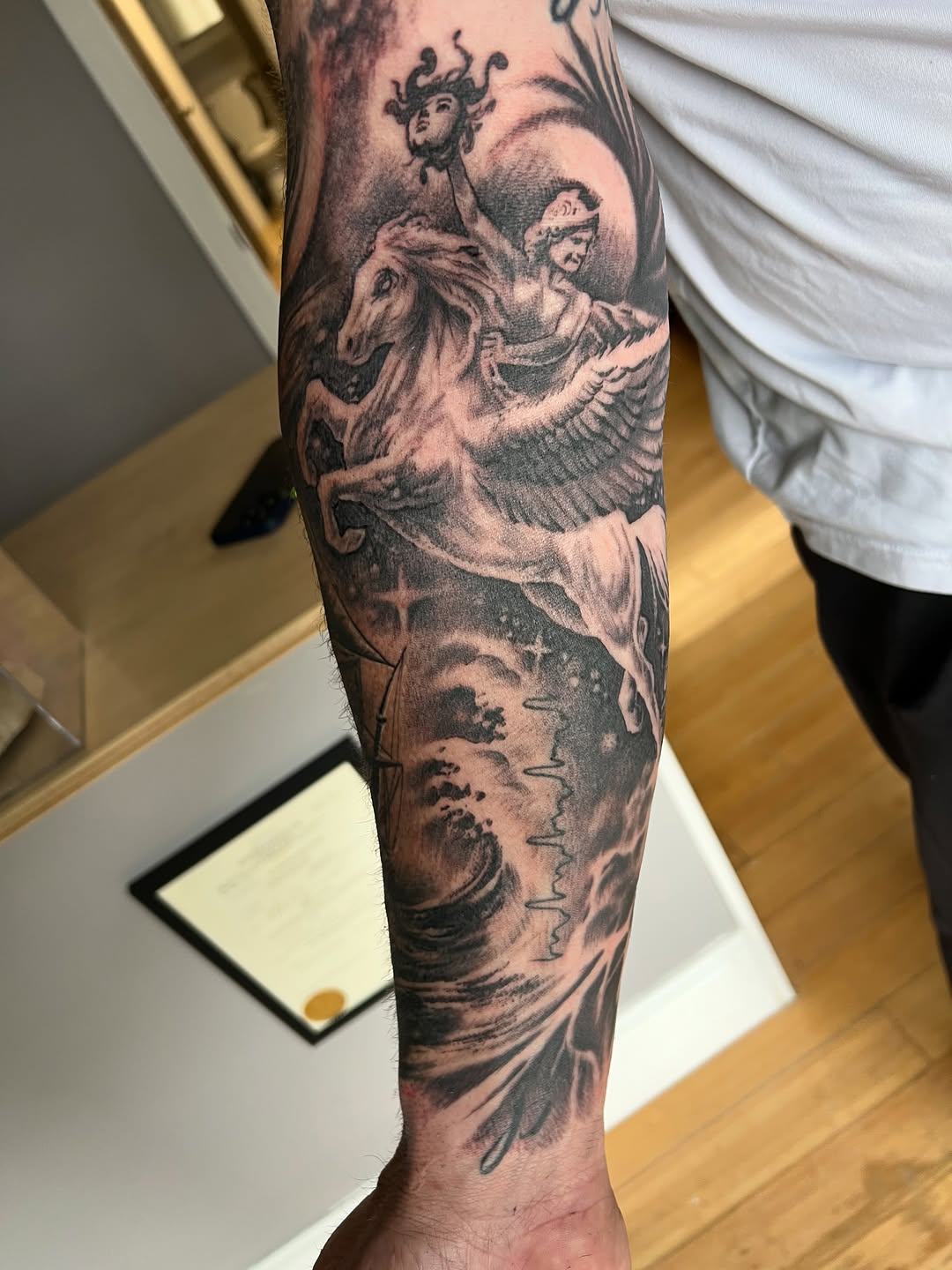 Tattoo by @strikt — realism, black_and_grey