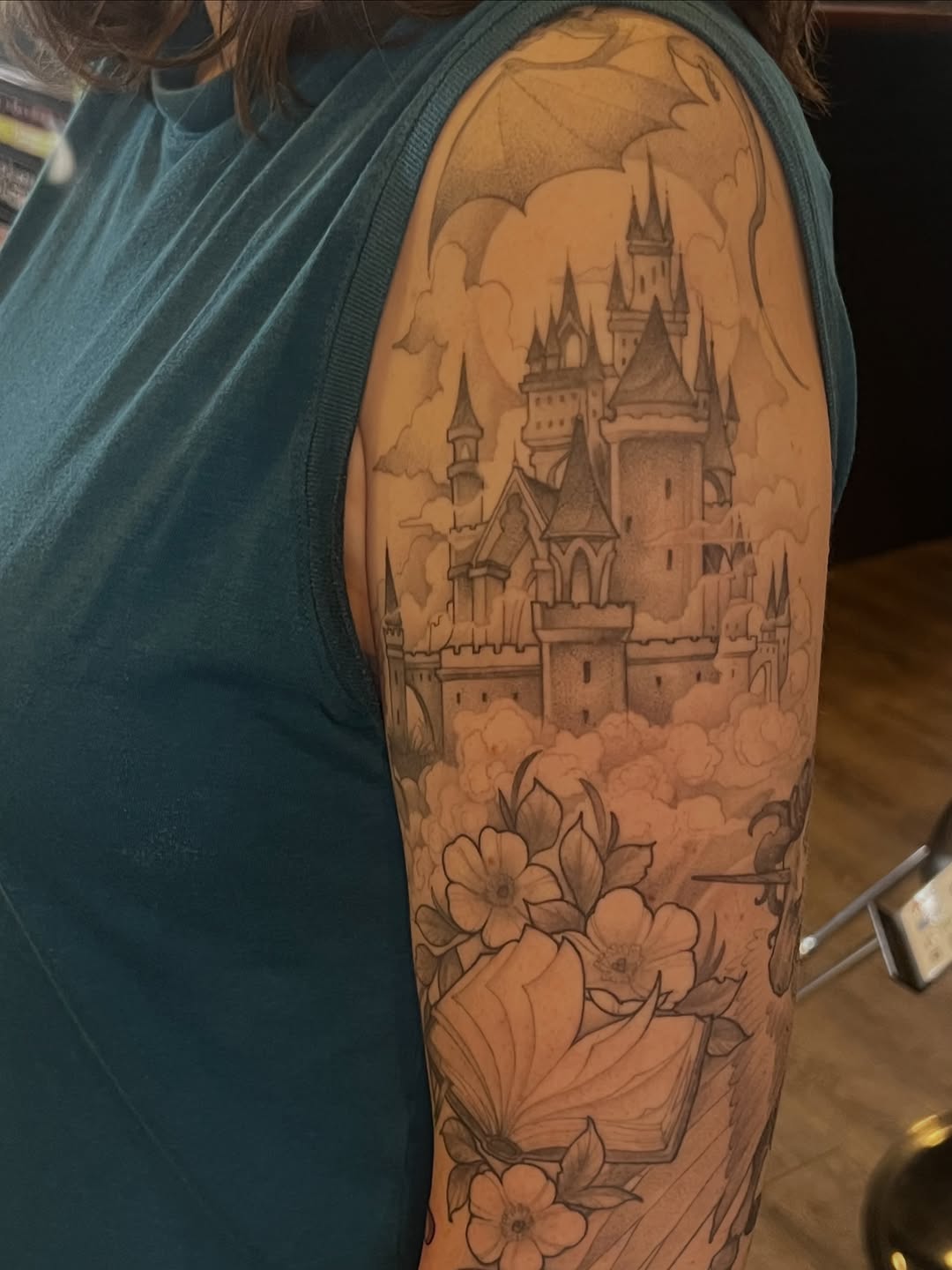 Tattoo by @girlwiththefoxtattoo — black_and_grey, illustrative