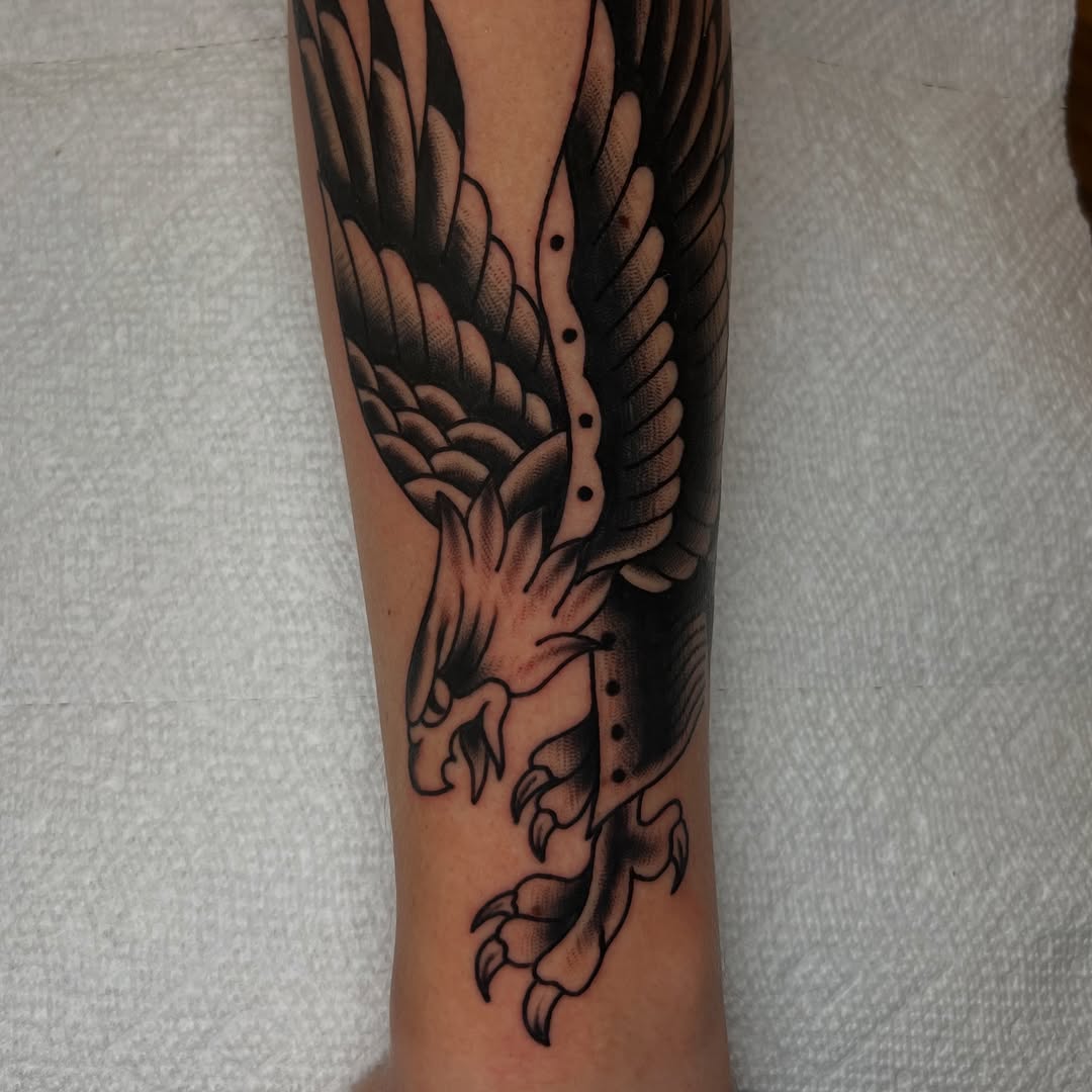 Tattoo by @peteherg — american_traditional, black_and_grey