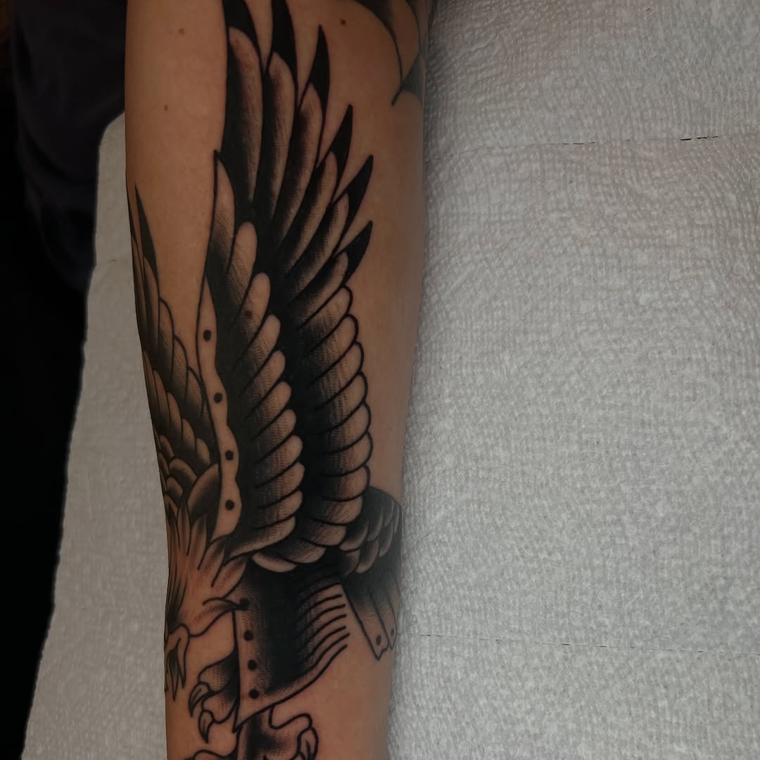 Tattoo by @peteherg — american_traditional, black_and_grey