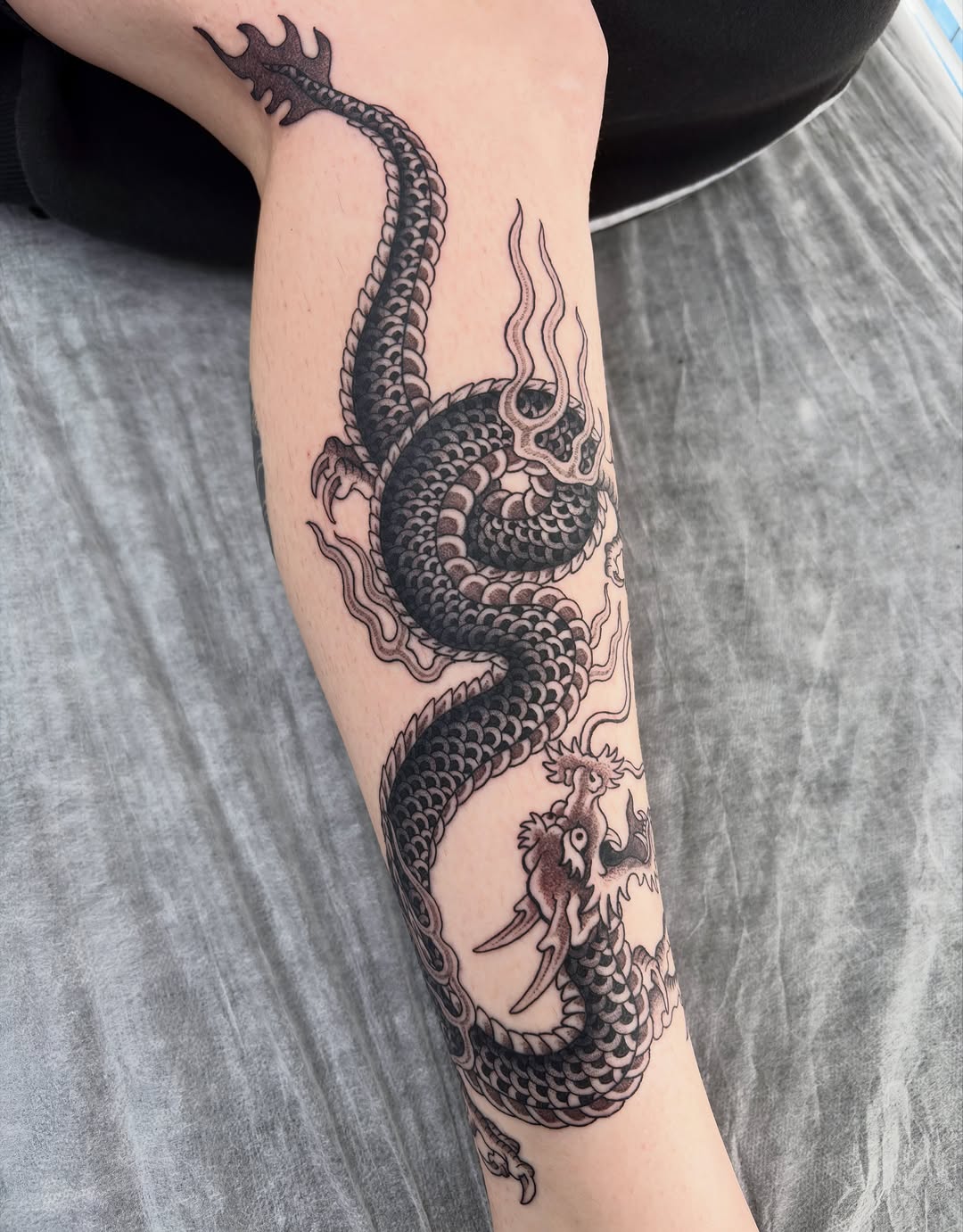 Tattoo by @naganumatattoo — japanese_irezumi, black_and_grey