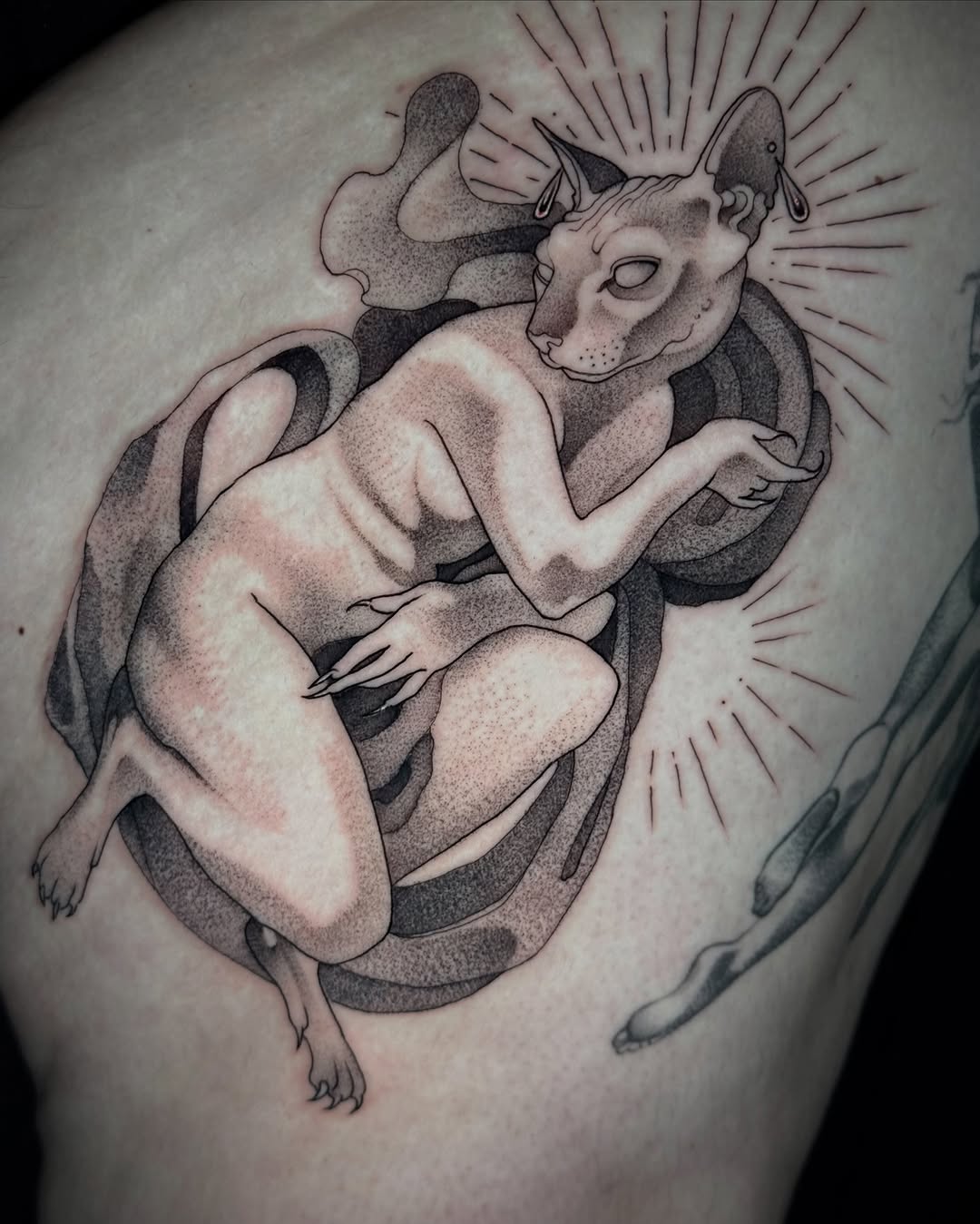 Tattoo by @mad_s_ink — dark_realism, dotwork