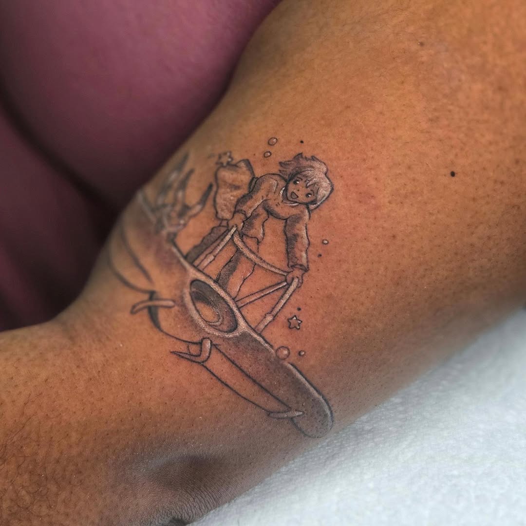 Tattoo by @janinks β anime, black_and_grey