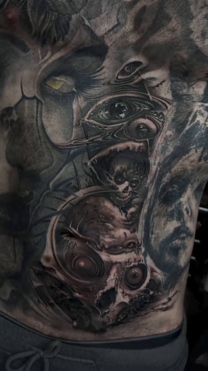 Tattoo by @roberthernandeztattoos — dark_realism, black_and_grey