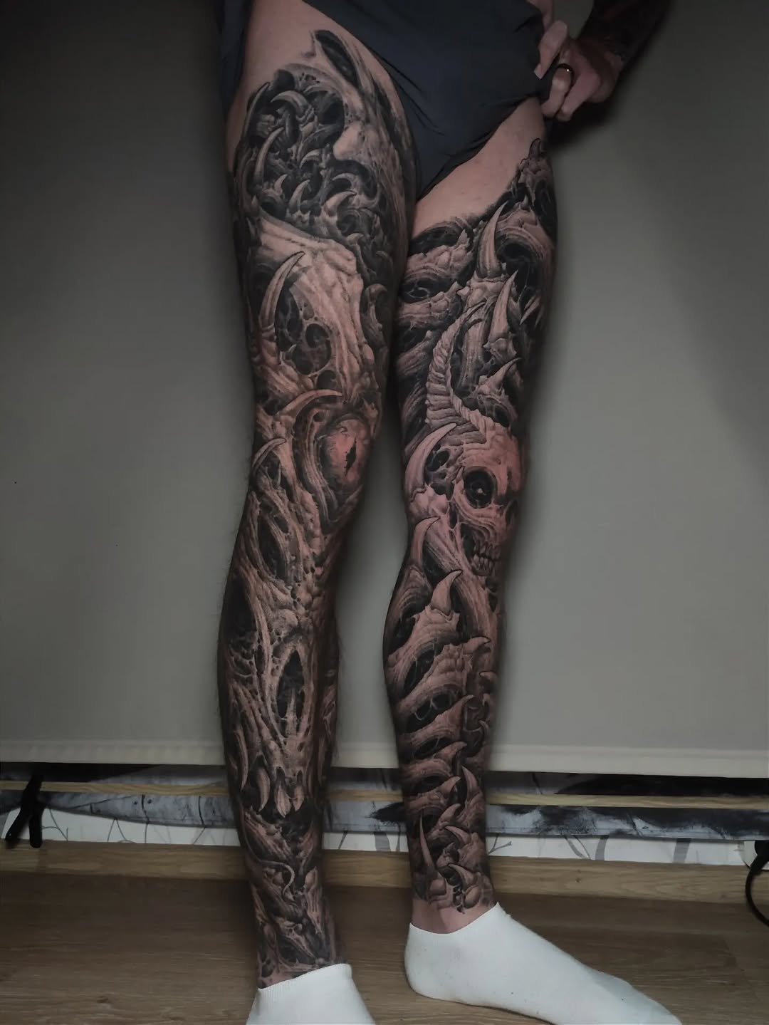 Tattoo by @dimaxmedusa โ dark_realism, black_and_grey