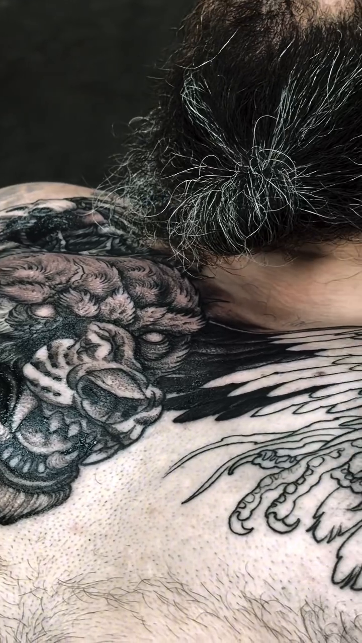 Tattoo by @skerrybrownie — black_and_grey, realism