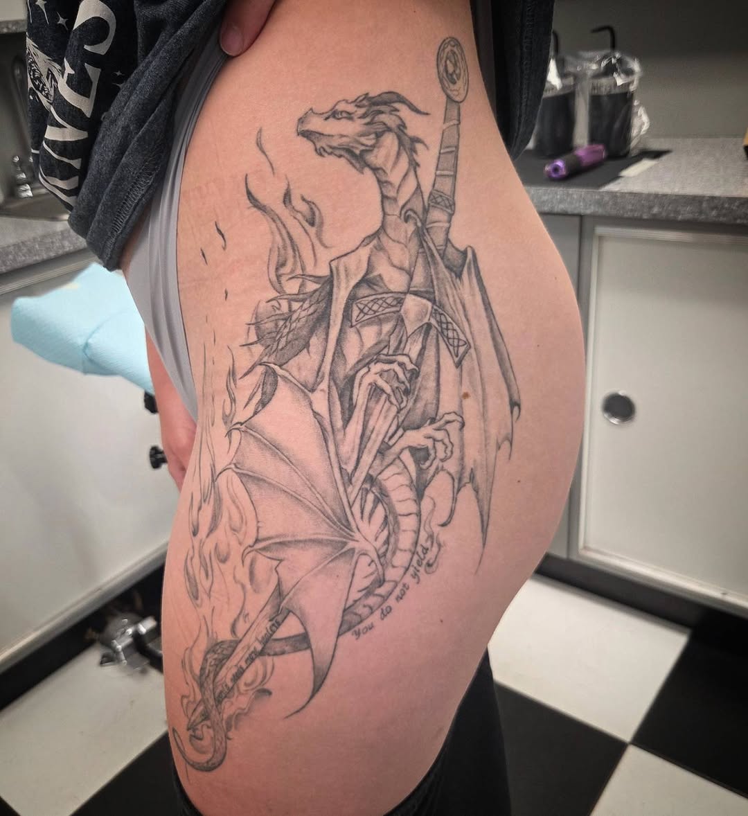 Tattoo by @berryblues — black_and_grey, realism