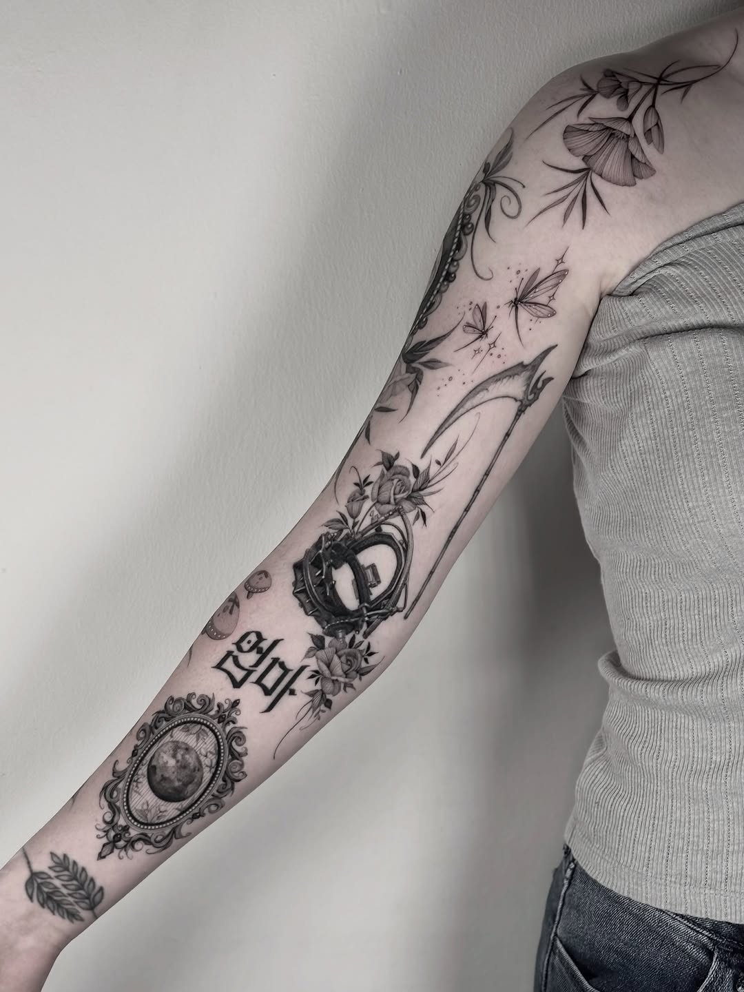 Tattoo by @brittnaami — black_and_grey, fine_line